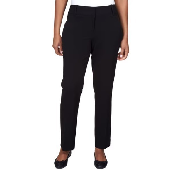 Emaline Pants - Emaline Women 16P Blk Slim Fit Dress Pants Preppy Classic Work Minimalist Office